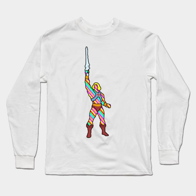 Rainbow He-Man Long Sleeve T-Shirt by LuisP96